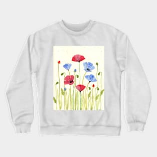 Whimsical Poppies in the Meadow Crewneck Sweatshirt